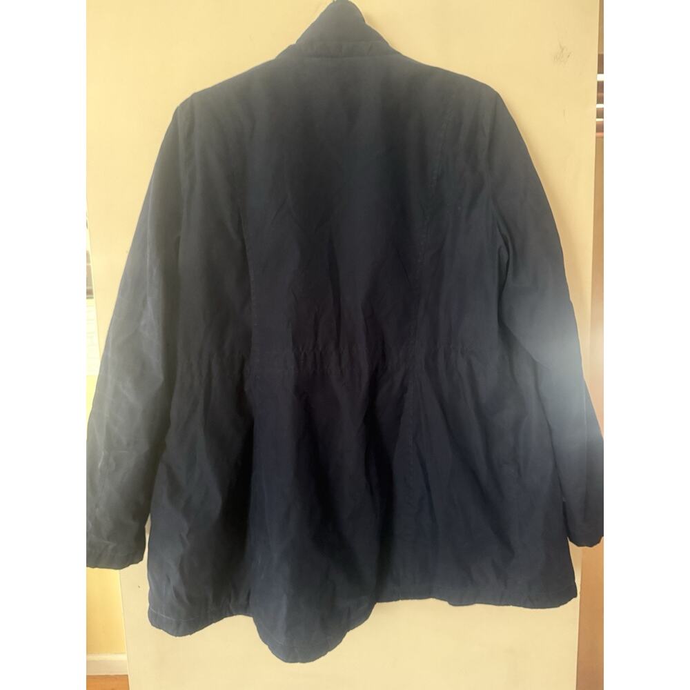 Nautica Microfiber Zip Parka Anorak Jacket with Fleece Trim X Large Navy Unisex - Picture 8 of 10